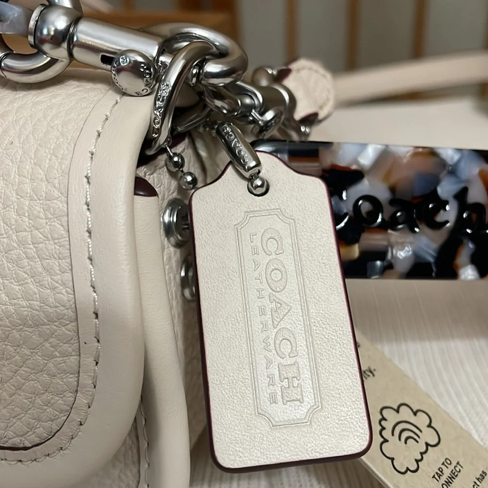 Coach Micro Wavy Dinky Bag In Coachtopia Leather / Cloud NWT - Picture 14 of 17